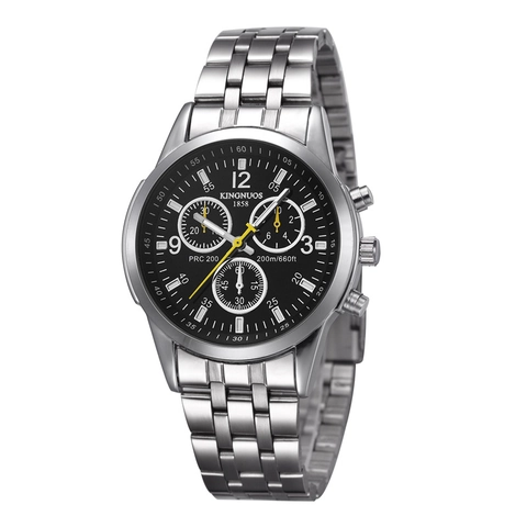 Montre Homme Style Chronographe Mouvement Quartz Étanche Affaires Décontracté Acier Inoxydable Bracelet Cuir Cadran Rond