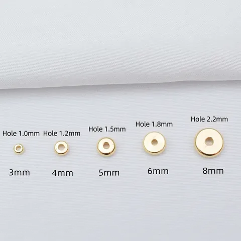 Brass Spacer Beads Flat Round Disk Wheel Beads Gold Plated For DIY Jewelry Making Bracelet Necklace Findings