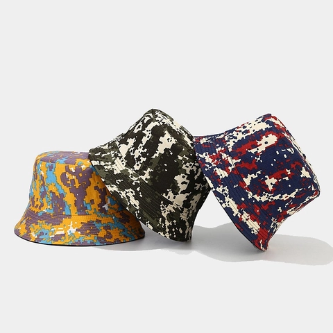 Gorro De Pescador Con Estampado De Camuflaje Digital Reversible Algodón Protección Solar Exterior Unisex Estilo Táctico