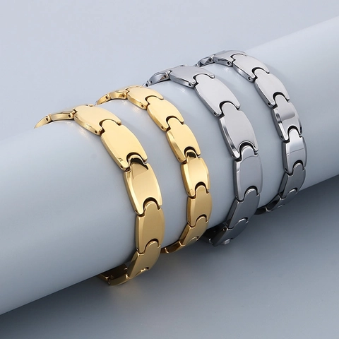 Pulsera De Terapia Magnética Para Hombre Acero De Tungsteno Joyería De Salud Hip Hop Streetwear Geométrica Minimalista