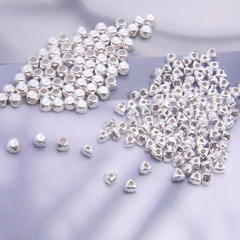 925 Sterling Silber Dreieck Sechseck Zwischenperlen DIY Schmuckherstellung Geometrische Lose Perlen