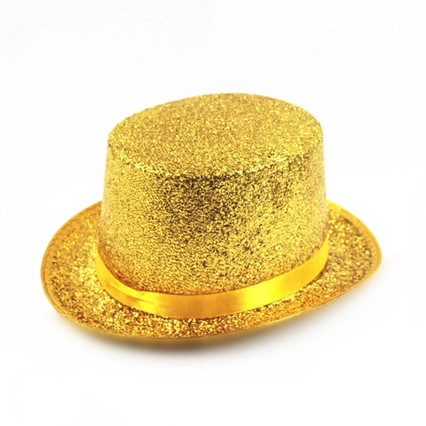 Cilindro da Mago Lucido con Paillettes e Nastro di Raso Cappello Lincoln Alto per Performance Teatrale di Halloween Costume Party Jazz