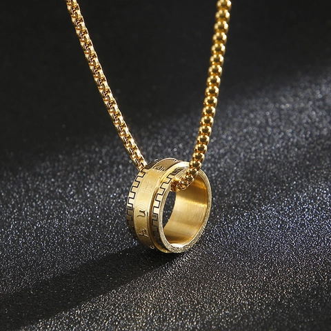 Draaibare Spinner Ring Hanger Ketting Roestvrij Staal Zes Woorden Mantra Box Ketting Religieuze Spirituele Sieraden Voor Mannen