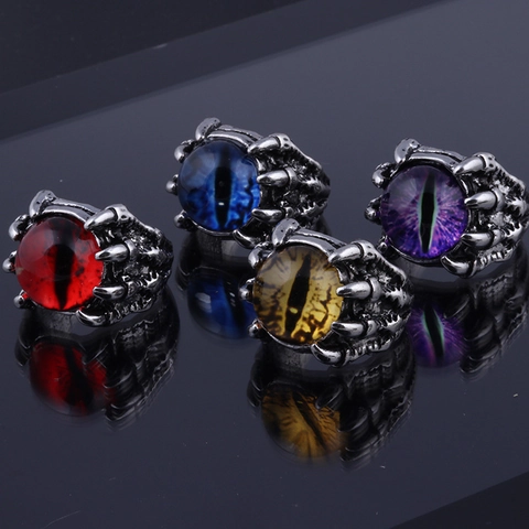 Drachenkralle Böser Blick Ring Vintage Legierung Gothic Punk Verstellbar Augapfel Fingerschmuck Für Herren Und Damen
