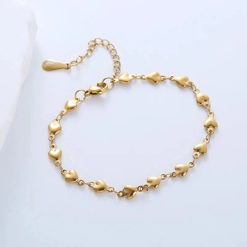 Stainless Steel Bracelet Heart Triangle Geometric Pendant Minimalist Chain Jewelry For Men Women Fashion