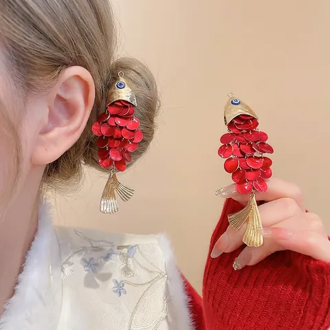 Pinza Para El Pelo De Pez Aleación Concha Escamas Superpuestas Horquilla Estilo Chino Vintage Chic Para Mujeres