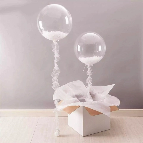 Transparent Bobo Balloons Durable PVC Stretchy Clear Round Heart Star For Wedding Birthday Party Event DIY Festive Decoration