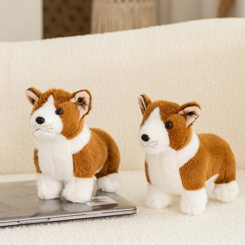 Giocattolo Di Peluche Corgi Di Simulazione Cane Di Peluche Morbido Bambola Di Animali Simpatico Regalo Di Compleanno Decorazione Casa