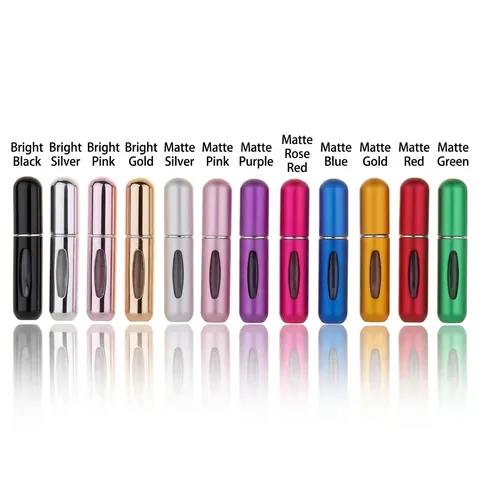 Refillable Perfume Atomizer Bottom Fill Spray Bottle Portable Travel Aluminum Visible Window Mini
