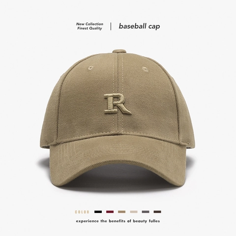 Casquette De Baseball Sergé De Coton Lettre R Brodée 3D Réglable Respirante Chapeau De Soleil Unisexe