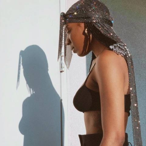 Luxus Legierung Kristall Strass Bandana Mütze Elastischer Durag Mit Langem Schwanz Funkelndes Netz Hip Hop Kopfwickel Für Party