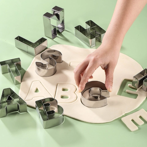 Alphabet Letter Cookie Cutters Stainless Steel Biscuit Mold DIY Baking Tools For Home Kitchen