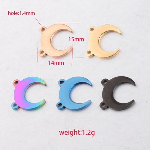 Halve Maan Hoorn Connector Bedels Roestvrij Staal Spiegel Gepolijst Dubbele Lus DIY Sieraden Accessoires