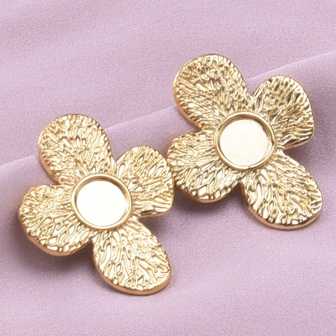 Geometric Stud Earrings Stainless Steel Eye Sun Flower Round Shapes Punk Modern Style Piercing Jewelry For Women Men