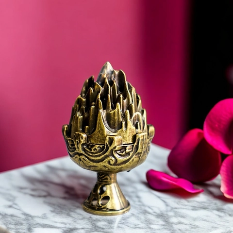 Vintage Legierung Weihrauchbrenner Boshan Censer Bergform Retro Bronze Finish Zen Meditation Desktop Dekor