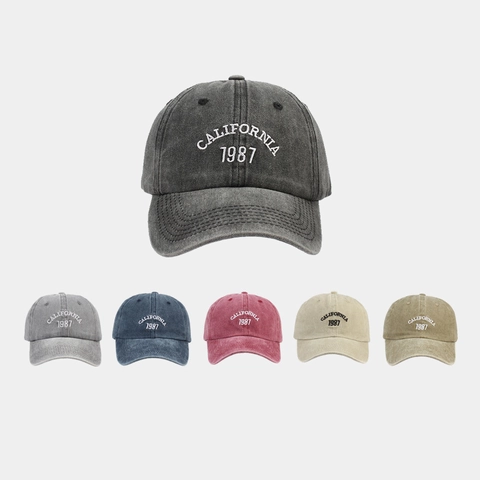 Cappello Da Baseball In Cotone Lavato Ricamo California 1987 Regolabile Vintage Retrò Cappello Da Sole Uomo Donna