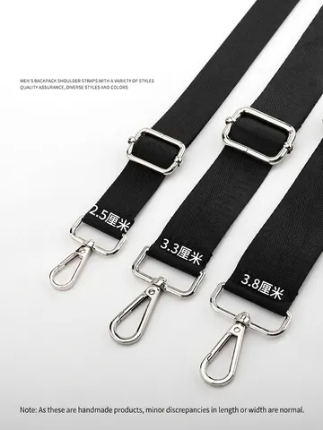Replacement Bag Shoulder Strap Nylon Adjustable Wide Belt For Men Crossbody Messenger Laptop Bag Solid Black