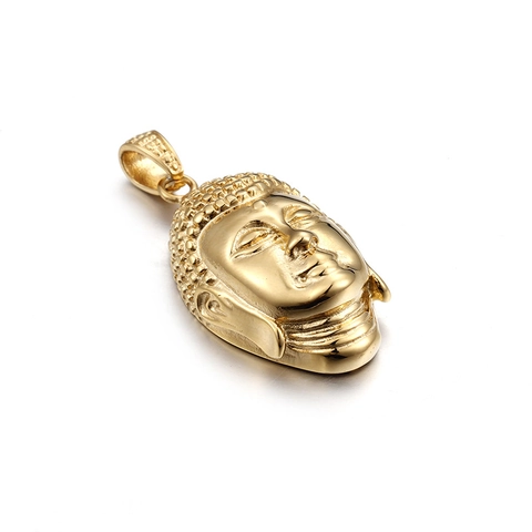 Boeddha Hoofd Hanger Ketting Roestvrij Staal Hip Hop Religieus Retro Sieraden Voor Heren Dames