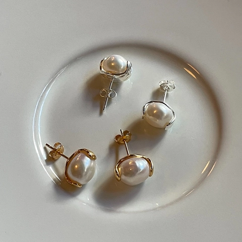 Elegant Artificial Pearl Stud Earrings With 925 Sterling Silver Earring Post Minimalist Round Jewelry For Women Girls