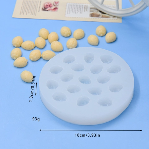 Moule En Silicone En Forme De Fraise Multi Trous Rond Outil De Cuisson DIY Pour Fondant Chocolat Bonbons Décoration De Gâteaux Blanc