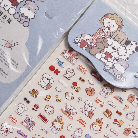 Dünn Und Robust Cartoon Hund Nagelaufkleber Für Damen Kinder Alles Gute Zum Geburtstag Thema DIY Scrapbooking Aufkleber