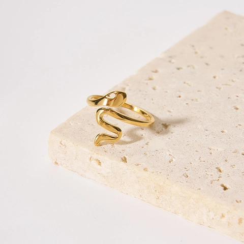 Vintage Edelstahl Schlangen Ring Für Damen Persönlichkeit Gold Roségold Silber Plattiert Poliert Minimalistischer Tier Fingerring Schmuck