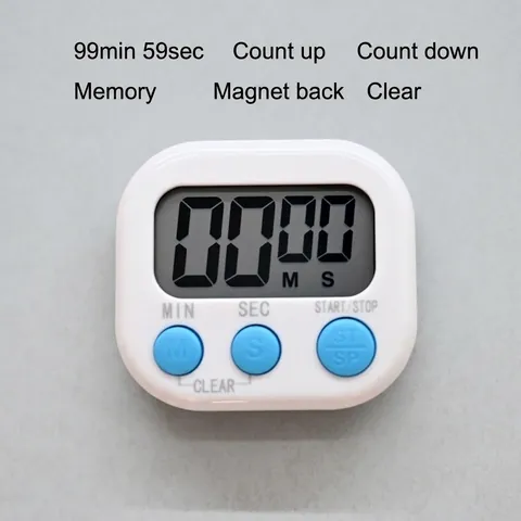 Timer Da Cucina Digitale Grande Schermo LCD Magnetico Supporto Per Cucina Studio Ufficio Compiti Plastica Semplice