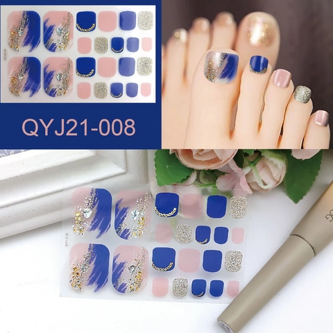 Autocollants Pour Ongles De Pied Imperméables Auto-adhésifs Stickers Art Pédicure Avec Strass Feuilles D'or Paillettes Pour Femmes