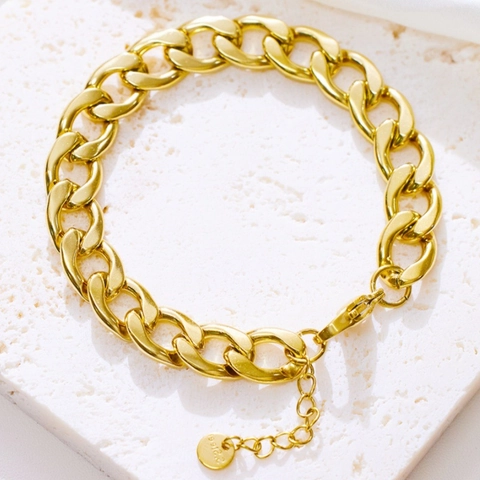 Minimalistische Cubaanse Schakelarmband Van Titaniumstaal Voor Dames Europese Stijl Verstelbare Curb Ketting Mode Sieraden