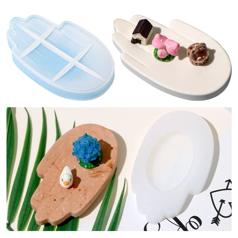Hamsa Hand Silicone Mold Mini Fatima Palm DIY Resin Casting Candle Holder Jewelry Tray Crafting Tool Home Decoration
