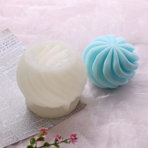 Spirale Kugel Silikonform Für DIY Kerzen Seife 3D Rotierende Kugel Aromatherapie Gips Backwerkzeug