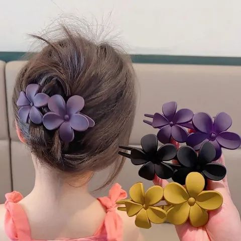 Mollette Per Capelli Opache Fiori E Farfalle Per Donne Ragazze Plastica PC Stile Coreano Minimalista Accessorio Per Capelli