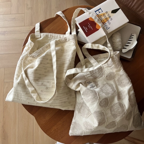 Minimalistische Baumwolle Leinen Tote Bag Damen Retro Texturierte Relief Leinwand Umhängetasche Große Kapazität Vielseitig