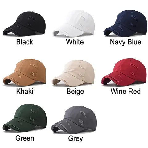 Cappello Da Baseball Distressed Cotone Lavato Buchi Strappati Retro Streetwear Regolabile Cappello Da Sole Per Uomini Donne