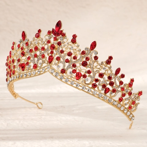 Luxus Barock Goldlegierung Strass Krone Für Hochzeit Braut Party Damen Kristall Tiara Stirnband Haarschmuck