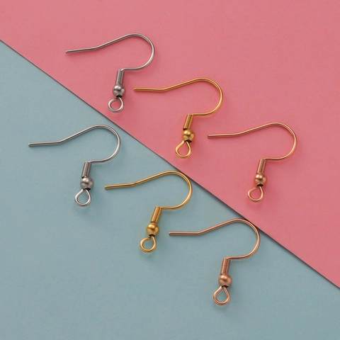 Ganchos Para Pendientes De Acero Inoxidable Con Resorte Y Lazo Componentes De Fabricación De Joyas DIY