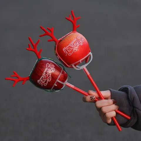 Christmas Apple Bouquet Holder Antler Reindeer Shape Plastic DIY Fruit Gift Packaging Support Base For Holiday Party