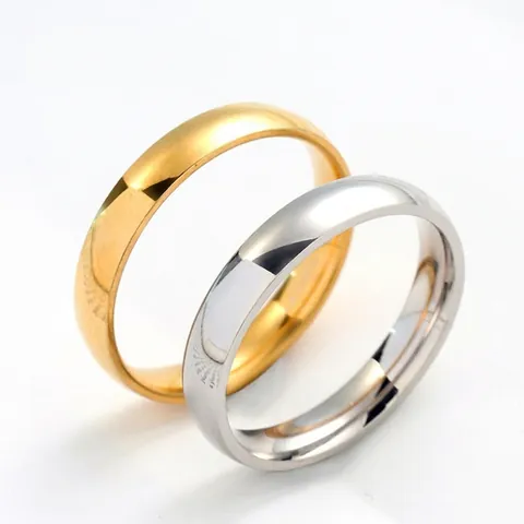 Classic Stainless Steel Ring Polished Dome Plain Band Minimalist Jewelry For Men Women Couple Wedding