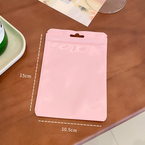 Macaron Colors Resealable Zip Lock Packaging Bags Plastic Thickened With Hanging Hole For Jewelry Makeup Brush Storage