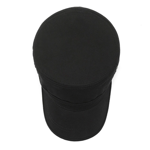 Herren Baumwolle Cadet Army Cap Flachkopf Militär Mütze Verstellbar Sonnenschutz Outdoor Casual Camo Solid Farbe Mode