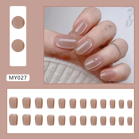 Nude Cat Eye Press On Nägel Schimmernd Glänzend Kurz Ballett Künstliche Nägel ABS Elegante Maniküre Zubehör Für Frauen