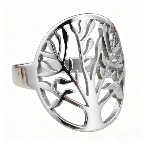 Hollow Tree Of Life Ring Edelstahl Vintage Bohemian Personalisiertes Schmuckzubehör Für Damen Herren