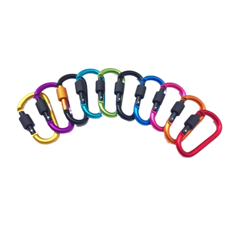 Moschettone Di Sicurezza A Forma Di D Lega Di Alluminio Gancio Con Chiusura A Vite Per Zaino Portachiavi Camping Outdoor