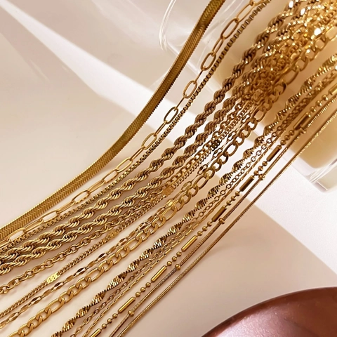 Collana In Acciaio Inossidabile Da Donna Placcata In Oro 18 Carati Catena Cubana Minimalista Gioielli Accessori