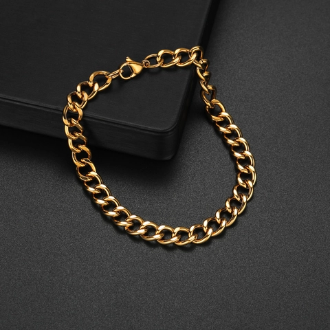 Cuban Gliederkette Armband Edelstahl NK Kette Mode Hip Hop Schmuck Für Männer Frauen Minimalistisch Klassisch Galvanisiert