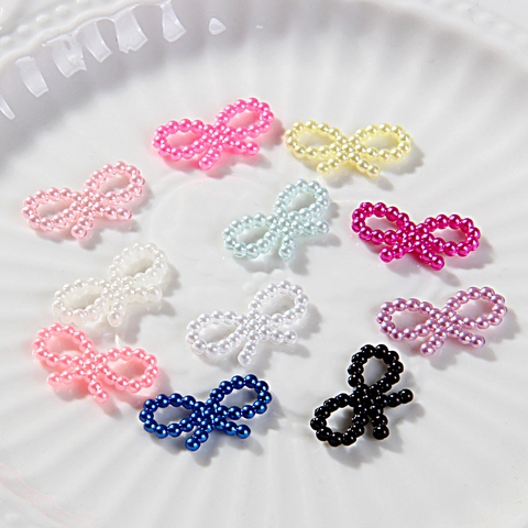 Bowknot DIY Craft Beads ABS Imitation Artificial Pearl Flatback Ornaments For Jewelry Making Phone Case Nail Art Decoration