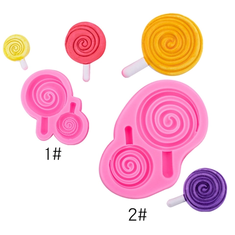 Lollipop Silicone Mold Swirl Spiral Pattern For Chocolate Fondant Cake Decorating Resin Craft Handmade Soap Making