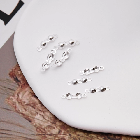 925 Sterling Silber Perlenenden Kalotten Doppelschleifen Verschluss Muschelform Runder Verbinder Für DIY Schmuckherstellung