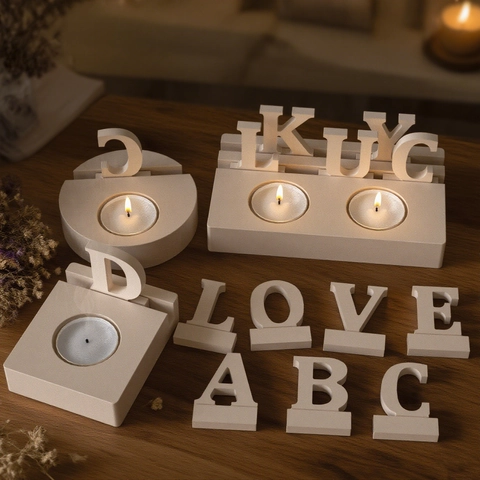 Moules En Silicone Alphabet Pour Résine DIY Lettres Majuscules Base De Chandelier Moule De Coulée Pour Plâtre Ornements De Décoration