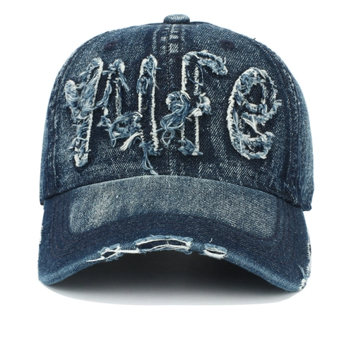 Cappello Da Baseball In Denim Lavato Cotone Ricamo Lettere Usate Vintage Streetwear Cappello Parasole Regolabile